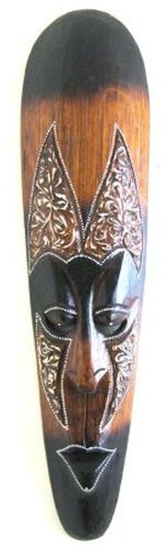 OMA African Wall Mask Decor Fire Mask Tribal Tiki Lucky in Love Wooden Hand Crafted Home Decor Gift Large Size
