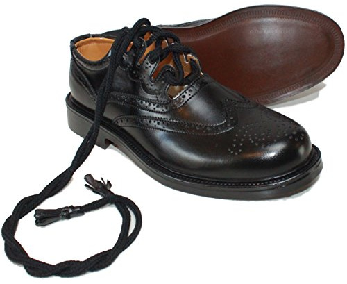 Ghillie Brogues en cuir pour homme Noir Taille 40-46, Noir , 45 EU