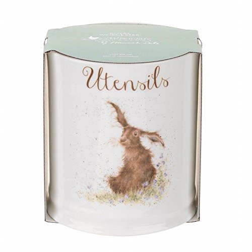 Portmeirion Home & Gifts WN3997-XW Wrendale by Royal Worcester Utensil Jar (Hare), Bone China, Multi-Colour, 14 x 13 x 15 cm