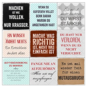 Interluxe 9er Magnete Set Motivation Machen IST WIE WOLLEN Kühlschrankmagnet