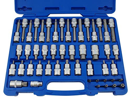 Profi-Werkzeuge 49-TLG Steckschlüssel-Satz 1/2 Sechskant Torx Vielzahn XZN Bits Bit Nuss Einsätze