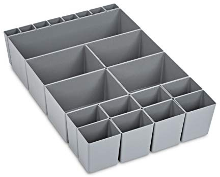 aidB NextGen Einsatzkasten Set 1+4+8+8 Kästen, 600 x 400 x 120 mm, ideal als Einsatz für Schubladen und NextGen Euroboxen