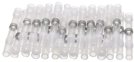 Lötverbinder mit Schrumpfschlauch Kabelverbinder Stoßverbinder lötbar Schrumpfverbinder, WEISS: Ø 1.5mm beim Kabelquerschnitt 0.25-0.34mm² (200)