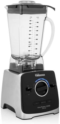 Tristar BL-4473 - Batidora de vaso VitaPower - Vaso de Tritan sin BPA con capacidad de 2 L - 2000 W, Negro