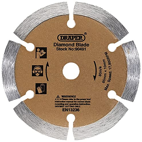 Draper 90491 Segmented Diamond Blade, Silver, 85mm