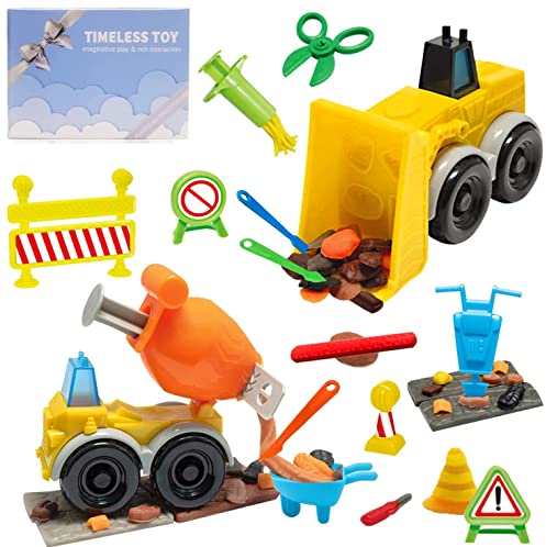 Dough Tools for Kids, Play Toys with Various Molds, 2 Cutters Roller, Rolling Pins, Safety Scissors and Extruder, Dough Bulk Pack Classroom for Boys Girls Gifts (Colorful)