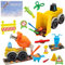 Jaeespon Knete Zubehör für Kinder, Bulldozer und Zementmischer Knete Set Construction Toy mit Auto Knetwerkzeug Rollen Schere und Aufbewahrungsbox, für fantasievolles und kreatives Spielen