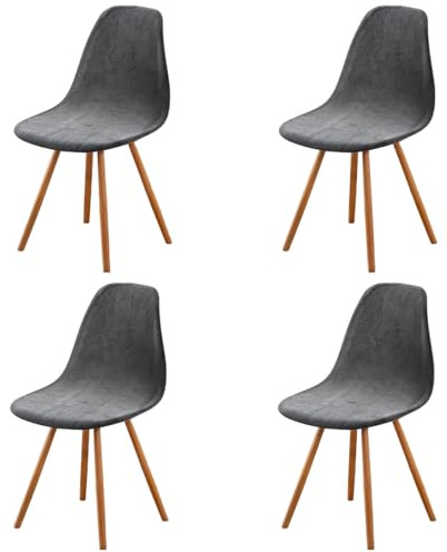 Highdi Stuhlhussen 4er Set, Strech Samt Stuhlhussen Skandinavisch Gris Abnehmbare Universal Stuhlbezug Waschbarer Chair Cover Stuhlabdeckung Elegante Esszimmer