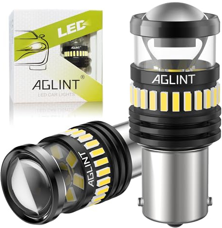 AGLINT 1156 Bulbs LED Reverse Lights P21W P21 BA15S 382 7506 12V 24V for Car Backup Reverse Light Parking Turn Signal Day Running Light Tail Lights 6500K White 2Pcs