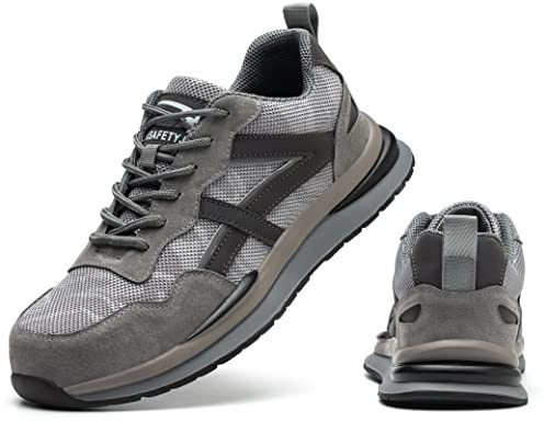 IYVW 671 Scarpe da Cucina Uomo Antiscivolo Scarpe da Lavoro Sneaker Cuoco Impermeabile Leggere Comodo Ristorazione Sanità Chef grigio 42 EU