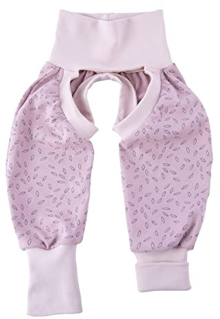 iobio Crawlers EasyFree Splitpants - Windelfrei Schlitzhose aus Bio Baumwolle für EasyFree Windel (62/68, Beige Leaves - Version '22 mit Klettflausch)