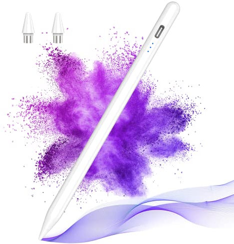 Stylus Pen for Android Touch Screens,Stylus Pencil for Tablet,Stylus Compatible Samsung/HuaWei/Tablet/Phone,Capacitive Pen with 2 Replacement Tips,White