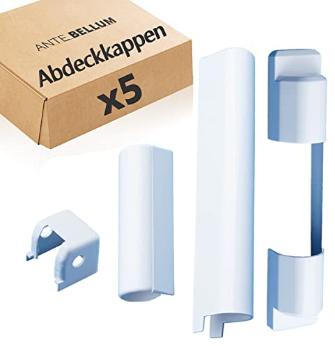 Ante Bellum PVC Fensterbandabdeckungen Set – Kunststoffkappen für PVC Fenster und Balkontüren, Aufsteck-Beschläge für Fensterbänder, Einfache Montage und Sauberes Erscheinungsbild (5 Sätze)
