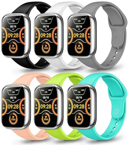 Monuary Cinturini per Redmi Watch 3 Active, 2-6 Pezzi | In TPU morbido e leggero, regolabile e facile da pulire; sostituzione rapida e senza attrezzi per sport e uso quotidiano