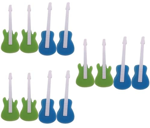 Mobestech 12pcs Cup Sponge Cleaning Brush Extended Handle Guitar Shape Sponge Replacement