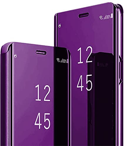 Gotivi S24 Hülle Clear View Spiegel Handyhülle Galaxy S24 5G Klappbar Schutzhülle 360 Grad S24 Flip Case Hard PC Stoßfest Cover Ständer Klapphülle für Samsung Galaxy S24 5G Handytasche