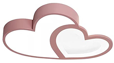 Deckenleuchte Wolken,LED Kinder Decken Lampe Herzförmig Form Licht Deckenlampe Cartoon Deckenleuchte Moderne Baby Deckenlampe mit Fernbedienung Dimmbar Kinderzimmerlampe, 35 W,55*36*6cm,Rosa Farb