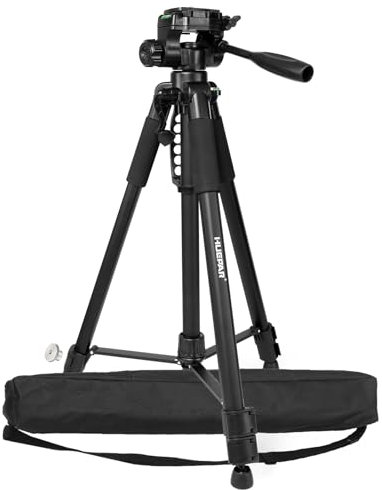 Huepar 172cm Trépied pour Niveau Laser avec tête panoramique pivotante 3 Directions, poignée Portable, Niveau à Bulle, Plaque à dégagement Rapide avec Support à vis 1/4 et écrou Adaptateur UNF 5/8