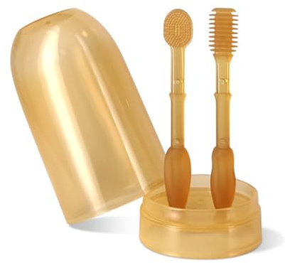 2pcs Kid Dental Care Training Spazzolino Da Denti Food Grade Silicone Tongue Brush per 0-18 Mesi Neonato Spazzola di Pulizia