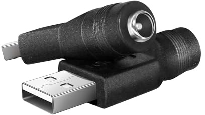 Artilits Type A to 5.5x2.1mm DC Adapter, Starlink 5.5x2.1mm DC Adapter USB A Connector Support 5V 12V 20V Made for LED Desk Lamp, Small Fan, Starlink Mini, Foldable Solar, Laptops, Cameras Series