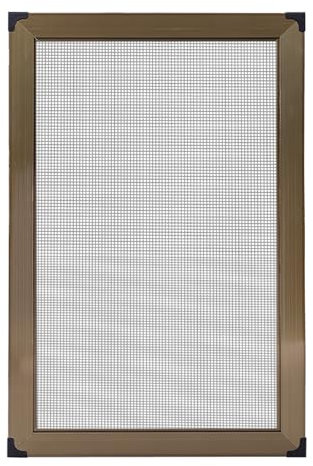 Fliegenschutz Alurahmen Mückengitter Brauner horizontaler Schiebefensterschutz für Hausfenster, vorgerahmter Schiebefensternetz-Ersatz mit Aluminiumrahmen, abnehmbarer Fensterschutz für Balkon(50x90cm