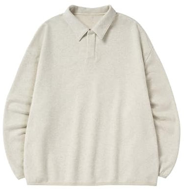 Seiizaa Sudadera de Estilo japonés para Hombre, Sudadera Holgada de Felpa cálida para otoño e Invierno, Top-Apricot-L