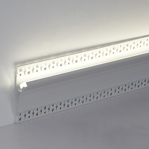 Corniche Plafond et Plinthe LED éclairage Indirect, Linéaires de Corniches Décoratives pour LED de Plafond et de Mur Alliage D'aluminium,Neutral Light,1m(39.37in) C
