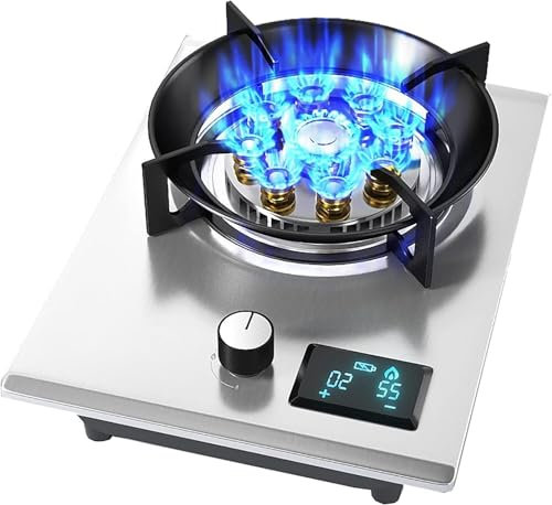 VUIKLCty Stufa A Gas 7.2KW Fornello a Gas con Fiamma a Nove cavità da Incasso Cucina da Tavolo Wok Fornello for Bruciatore in Ceramica di Vetro Ultrasottile V(NG)