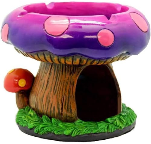 Neletao Mega Mushroom Ashtray with Lighter Stash Spot - Cool Ashtrays for Weed Smokers and Bong Users with Smoking Accessories Collection (Pink)
