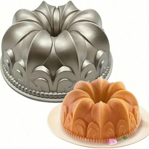 NYSDM Charlotte Stampo per Torta in Alluminio Accessori da Cucina Decorazione Rotonda Natale Matrimonio Famiglia 3D Teglia per Torta (Forma di Corona)