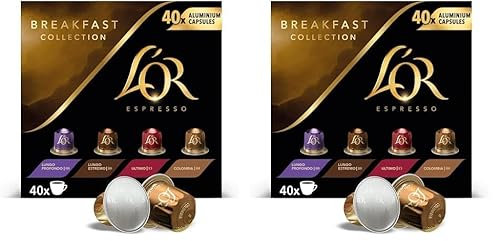 L'OR Espresso Colección Desayuno | 40 Cápsulas Compatibles Nespresso (R)* - Amazon Exclusive (Paquete de 2)