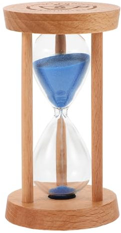 Kisangel Timer di sabbia per bambini 5 minuti, timer per spazzolino da denti, timer in legno decorativo per il bagno