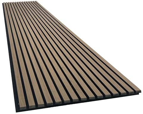 Akustikpaneel in Black Walnut - 2700x600 mm - mit PET-Filz - 2 Stück | Für großflächige Wandverkleidung und bessere Raumakustik, 2700x600 mm, 2 Stück, Holzfurnier, Black Walnut
