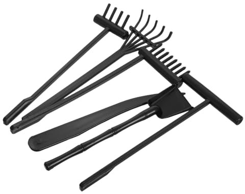 CHICAMPERA Mini Zen Garden Tool Zen Garden Tool Sand Rake for Room and Teahouse Use Lightweight Plastic 6Pcs Set Different Rack Design