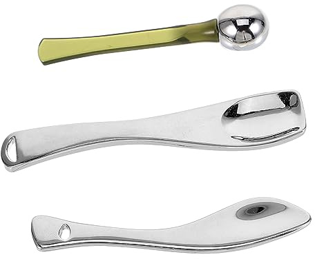 BESTYASH 3 Stück Make up Spatel Edelstahl Kosmetikspatel Für Gesichtscreme Und Augencreme Glatte Oberfläche Kleiner Massageapplikator Mit Aufhängehilfe Hautpflegespatel Für Cremes Und Lotionen