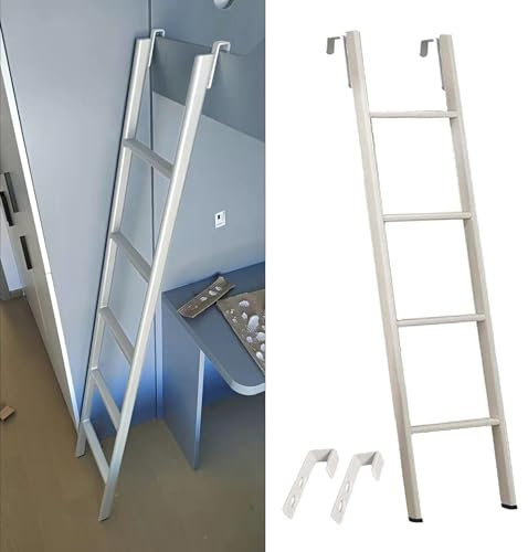 Scaletta salvaspazio per letto a castello con ampi gradini e ganci, scala da 144,8 cm, per dormitori, soffitte e camper, accessorio sicuro per comodino