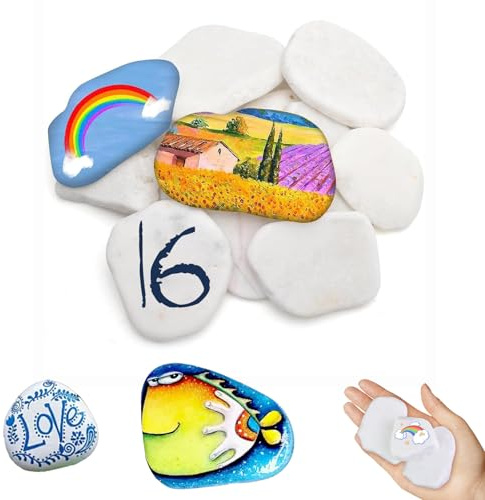 OTTOOPPXIN Piedras Para Pintar, 5 CM Hand-Painted Creative Stones, Piedras Planas Grandes, Para JardíN, Macetas Y Plantas Diy Manualidades Escuela Amabilidad Pintura Proyecto Decoraciones (3-8cm)