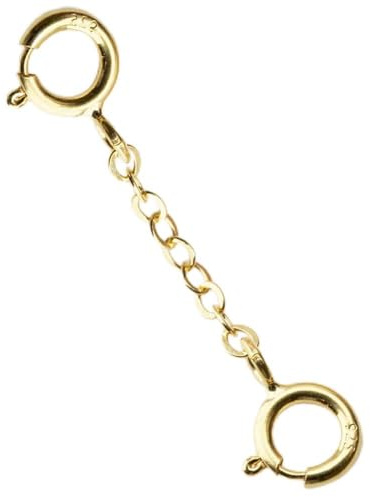 9ct Gold Safety Extender Chain Bracelet Necklace 9cm 2x Bolt Rings UK