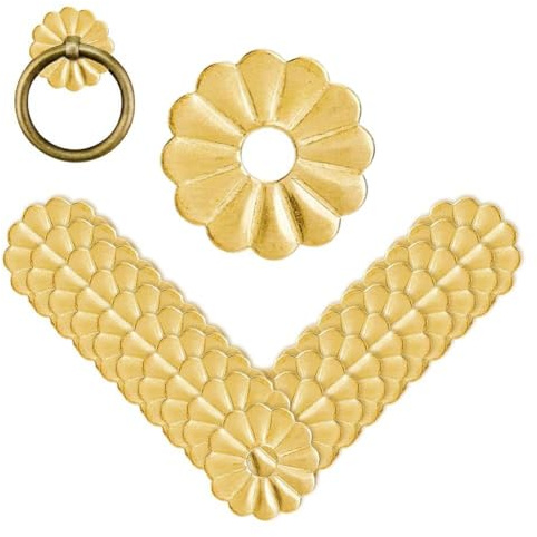 SUPERFINDINGS 30 Pièces Rondelles Plaque Support Laiton Doré Joint 24mm 1 Pouce Fleur Quincaillerie Meuble Classique Accessoires pour Tiroir Commode Armoire Décoration