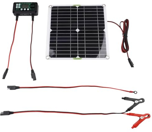 CashMuch Caricabatterie solare Mppt da 20 W con regolatore di carica intelligente per auto, barche, camper e moto, ricarica intelligente da 12 V, robusta costruzione per animali domestici