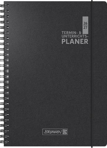 Termin- & Unterrichtsplaner 2026/2027 | A4, Kunststoff, schwarz: 2 Seiten = 1 Woche ; Kalendarium: August 2026 bis Juli 2027 | A4, Kunststoff, schwarz