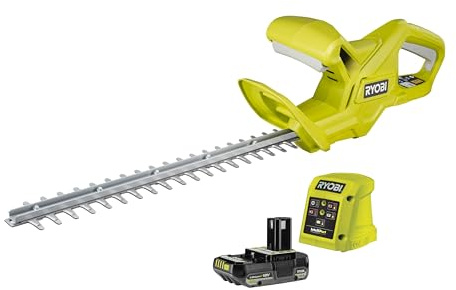 RYOBI – Cortasetos inalámbricos 18 V One+ – Hoja 40 cm, Corte 22 mm, sin escobillas ergonómica, Hedgesweep, Ideal para jóvenes setos – batería 2Ah – RY18HT40A-120P
