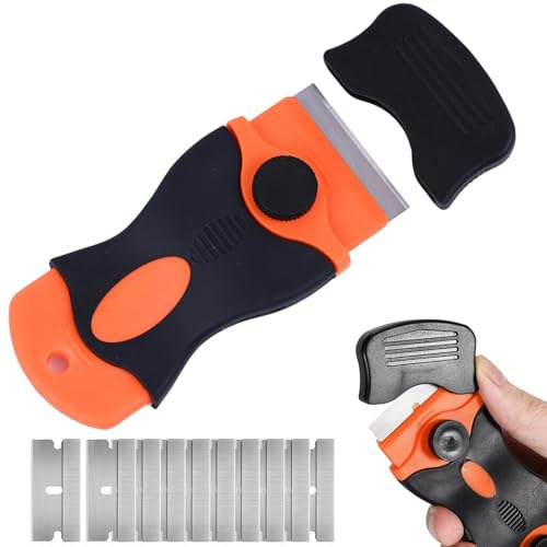 1 Rascador Multifunción Con 10 Cuchillas Metálicas, Rascador Para Vitrocerámica Y Cristal Para Eliminar Manchas, Para Placas De Inducción, Vitrocerámica Y Horno