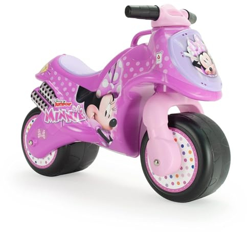 Neox Minnie Mouse Laufrad für Kinder ab 18 Monaten ohne Pedale mit Breiten Rädern Tragegriff ergonomischem Design und offizieller Disney Dekoration von INJUSA