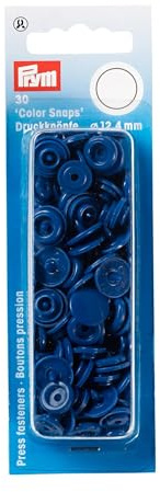 Prym 393158 Nähfrei Druckknopf Color Snaps rund 12,4 mm blau, Kunststoff, 12.4 mm cm