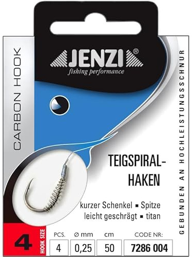 Jenzi Teigspiralhaken Gebunden Größe 4 0,25mm 50cm