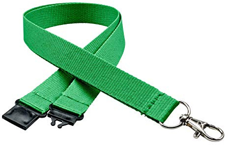 linie zwo ®, 10er Pack Schlüsselbänder 20 mm, easy going Haken, Sicherheitsverschluss, Grün