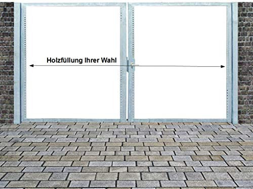 Einfahrtstor Qs Tor Holztor Gartentor Hoftor Verzinkt mit Pfosten Ohne Holzfüllung 2-flügelig 500cm x 160cm