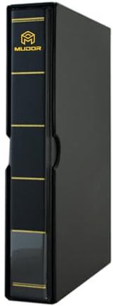 MUDOR Empty Stamp Albums Stockbook for Professional Collectors, Classic Binder with Slipcase (Black)
