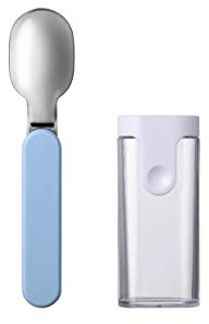 Mepal – Folding Spoon Ellipse – Reusable Spoon To Go – Foldable Spoon For Yoghurt Cup – Cutlery For Travel - Including Storage Case – Stainless Steel - '22 Nordic Blue